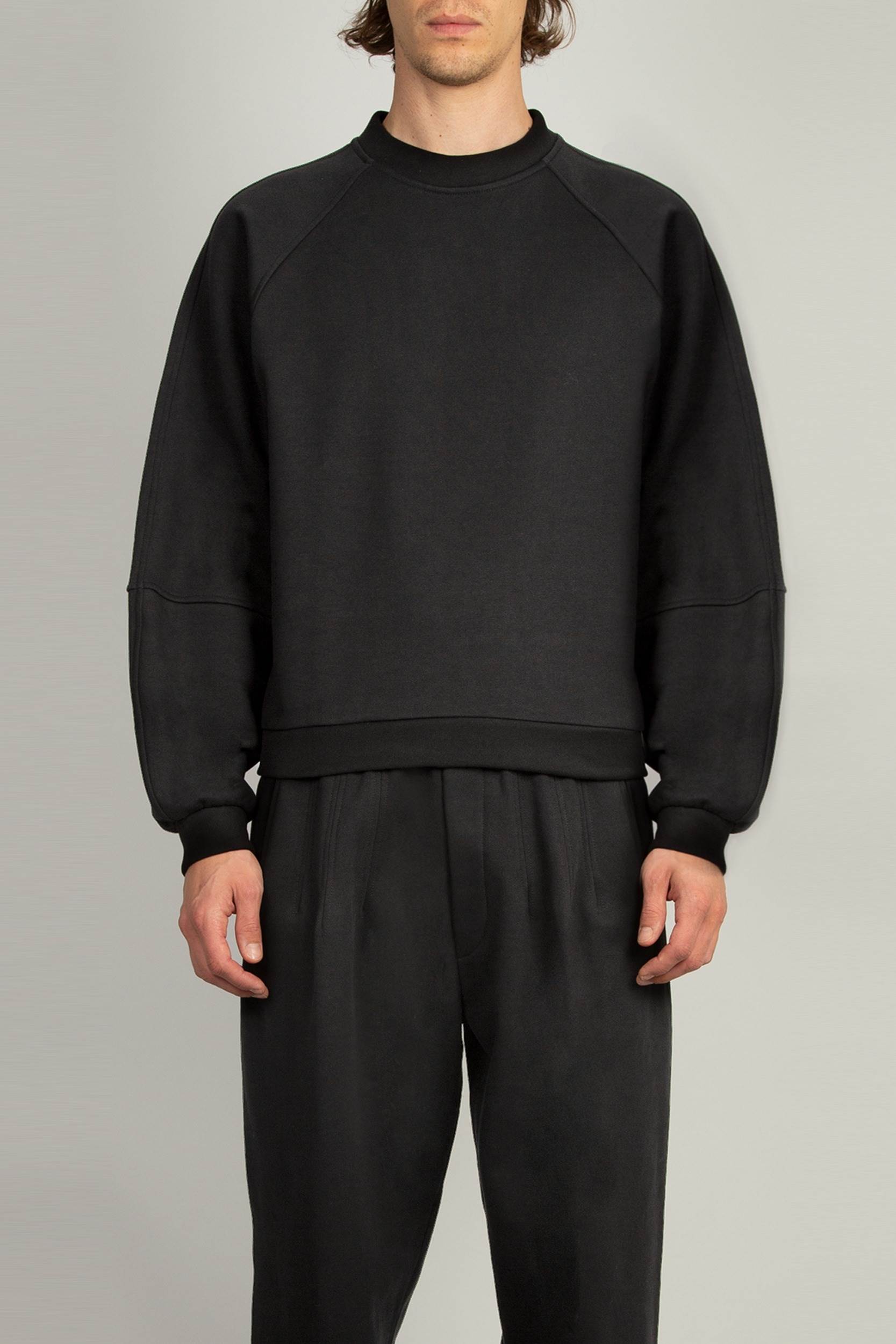 Men's Raglan Sweatshirt - Black - Community Clothing