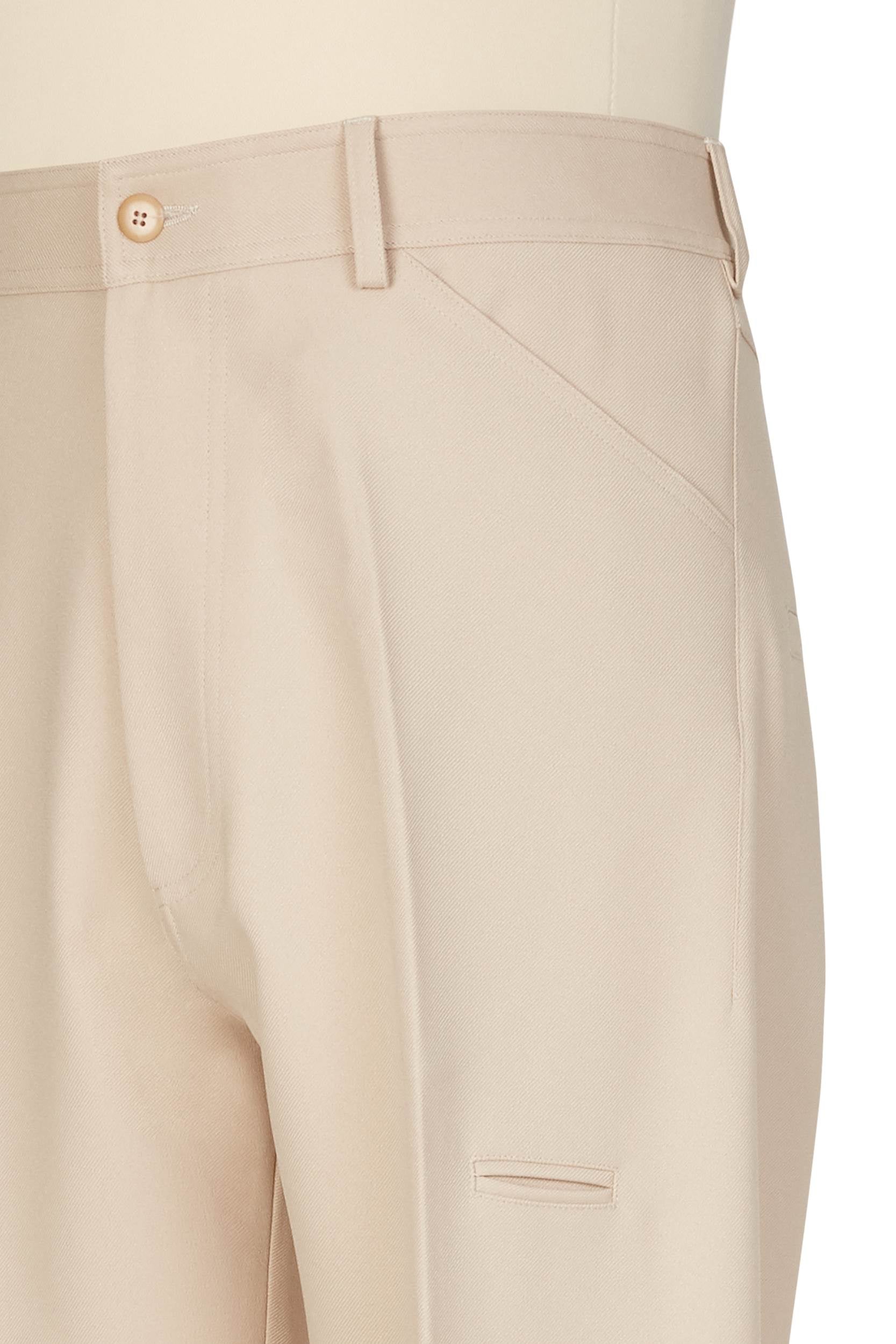Pantaloni a 5 Tasche a Vita Alta - Beige