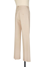 High-waisted straight-leg five-pocket trousers in Beige. clean side-free construction