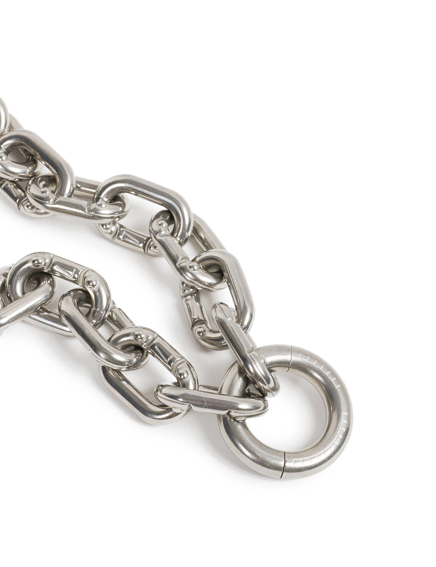 Steel surgical steel link chain with engraved ‘Prince Albert’ ring, 66 cm