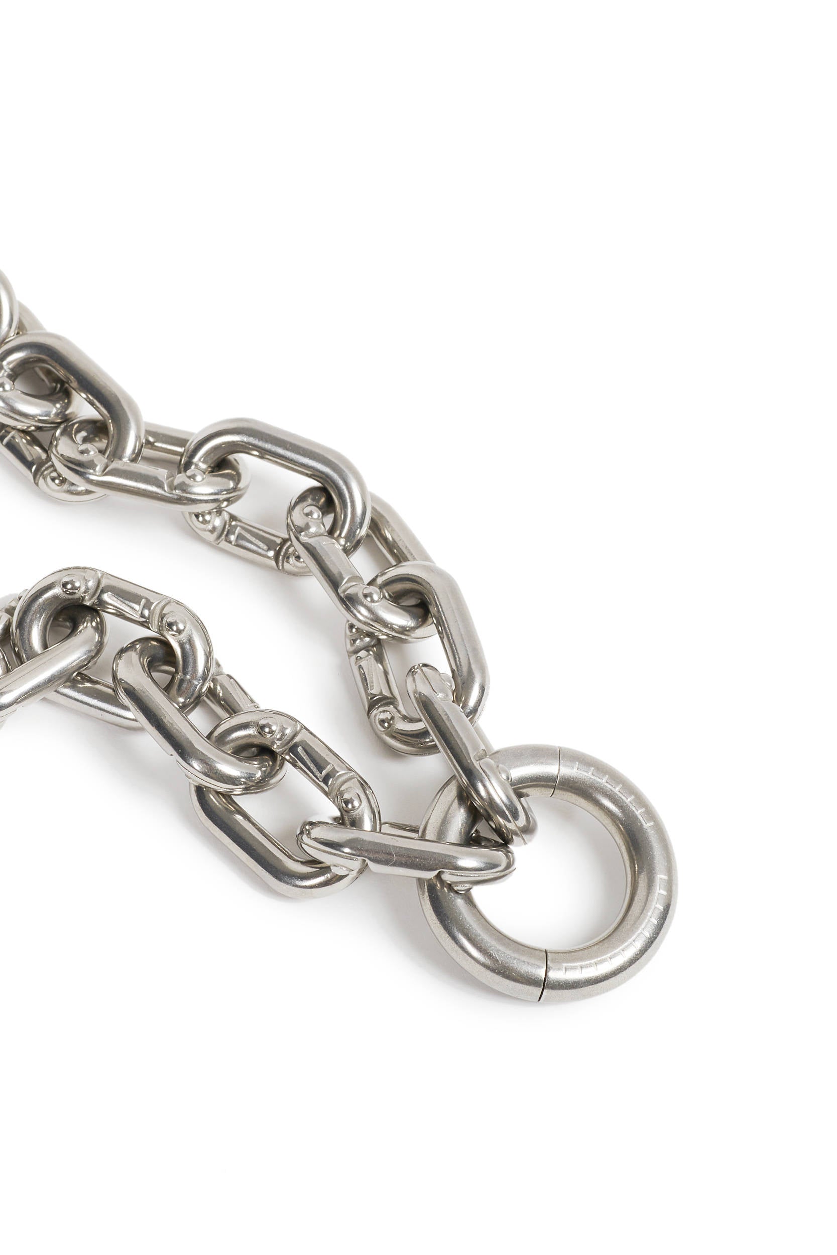 Steel surgical steel link chain with engraved ‘Prince Albert’ ring, 66 cm