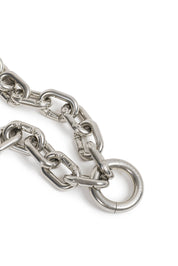 Steel surgical steel link chain with engraved ‘Prince Albert’ ring, 66 cm