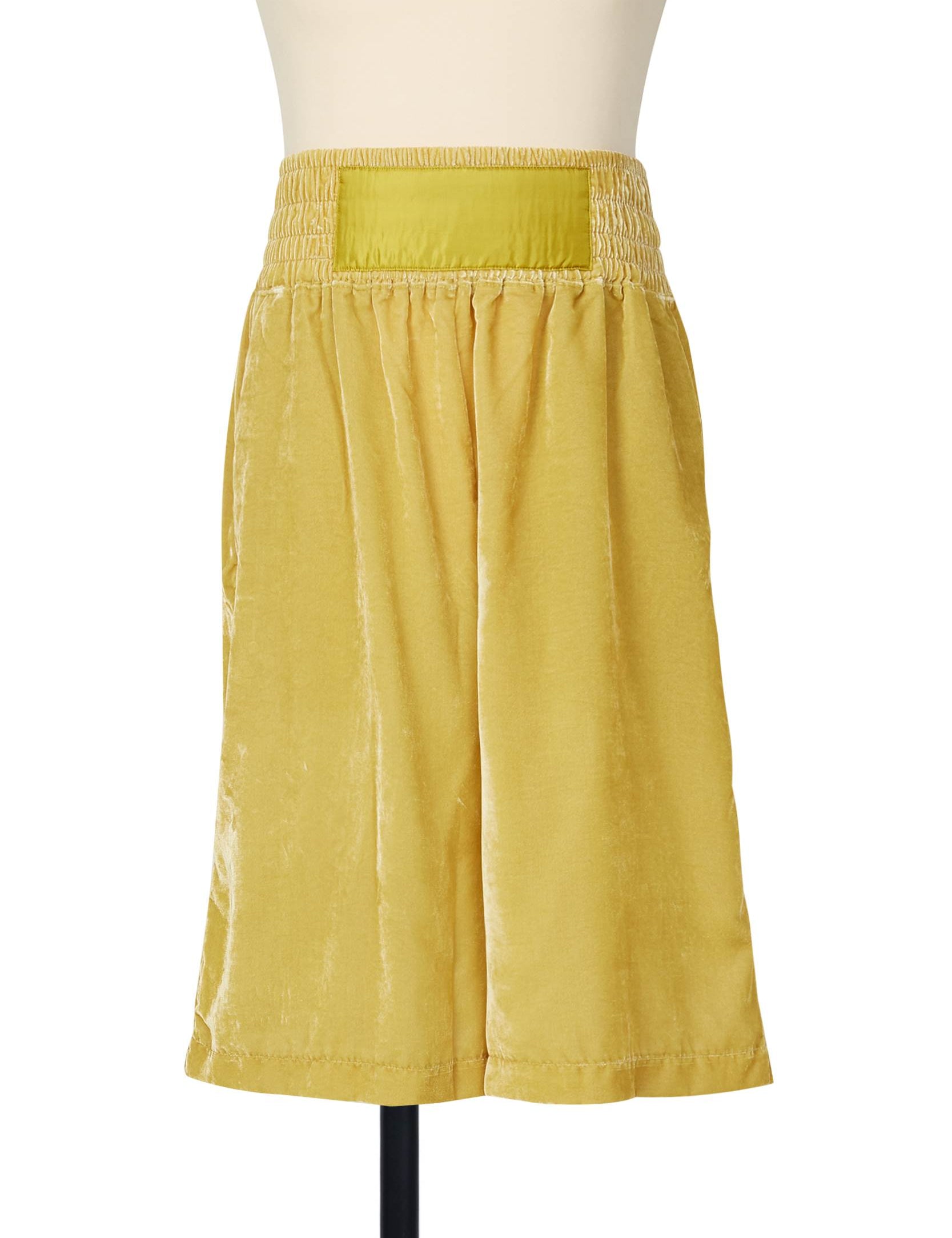 Random Identities Boxing Shorts in Golden Yellow velvet with elasticated waist