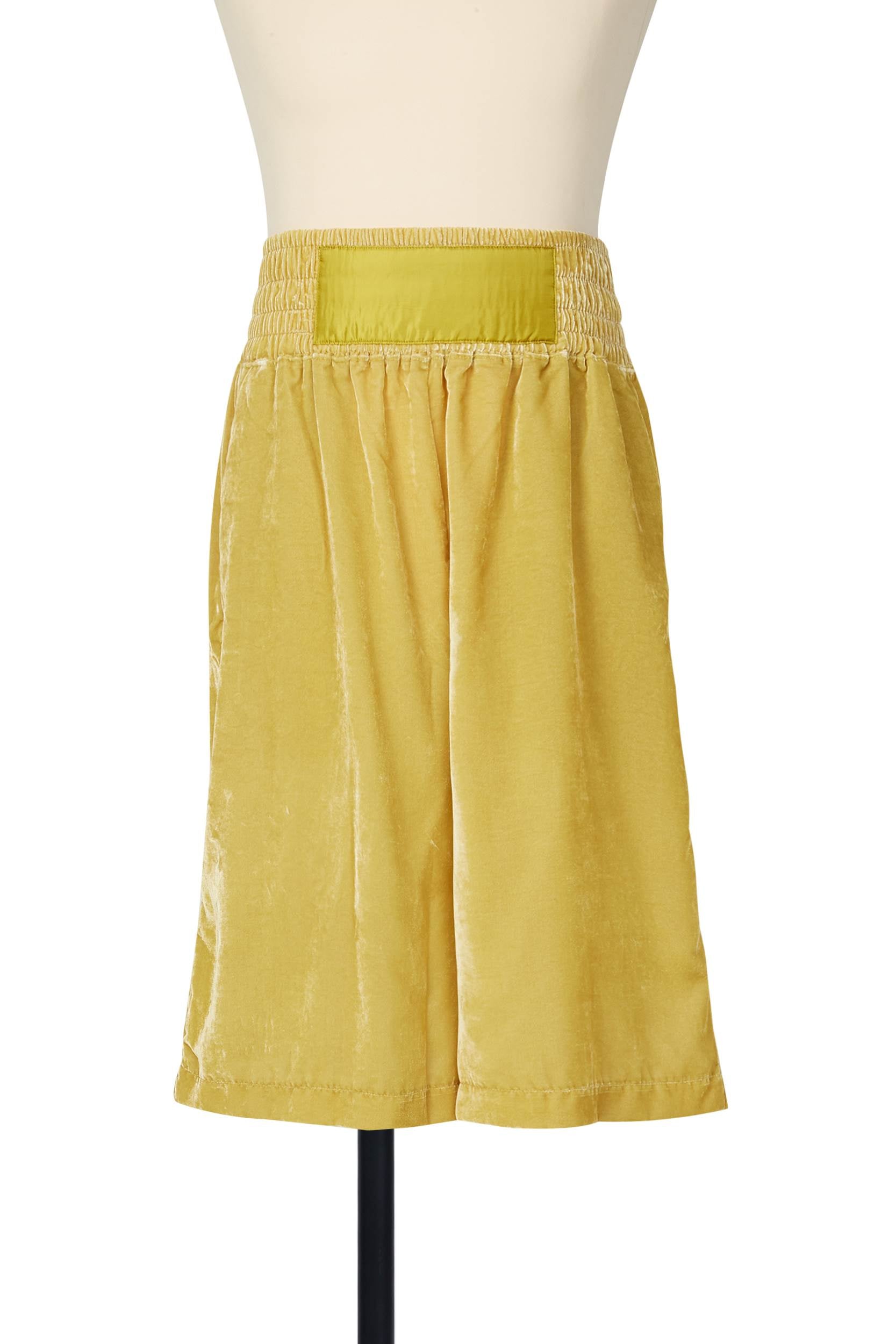 Random Identities Boxing Shorts in Golden Yellow velvet with elasticated waist