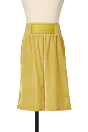 Random Identities Boxing Shorts in Golden Yellow velvet with elasticated waist