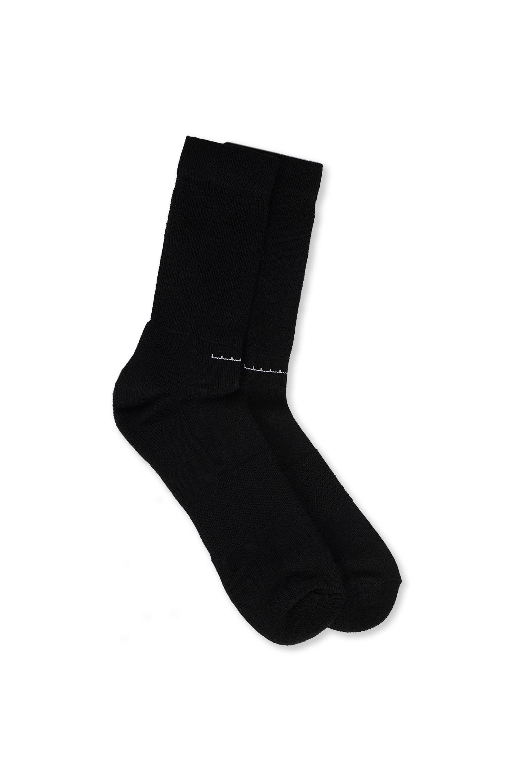Random Identities Ris Cases Logo Sock in Black with cushioned sole and contoured arch band