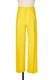 Random Identities High-Rise 5-Pocket Trousers in Yellow, straight leg with no side seam and thigh tip pocket