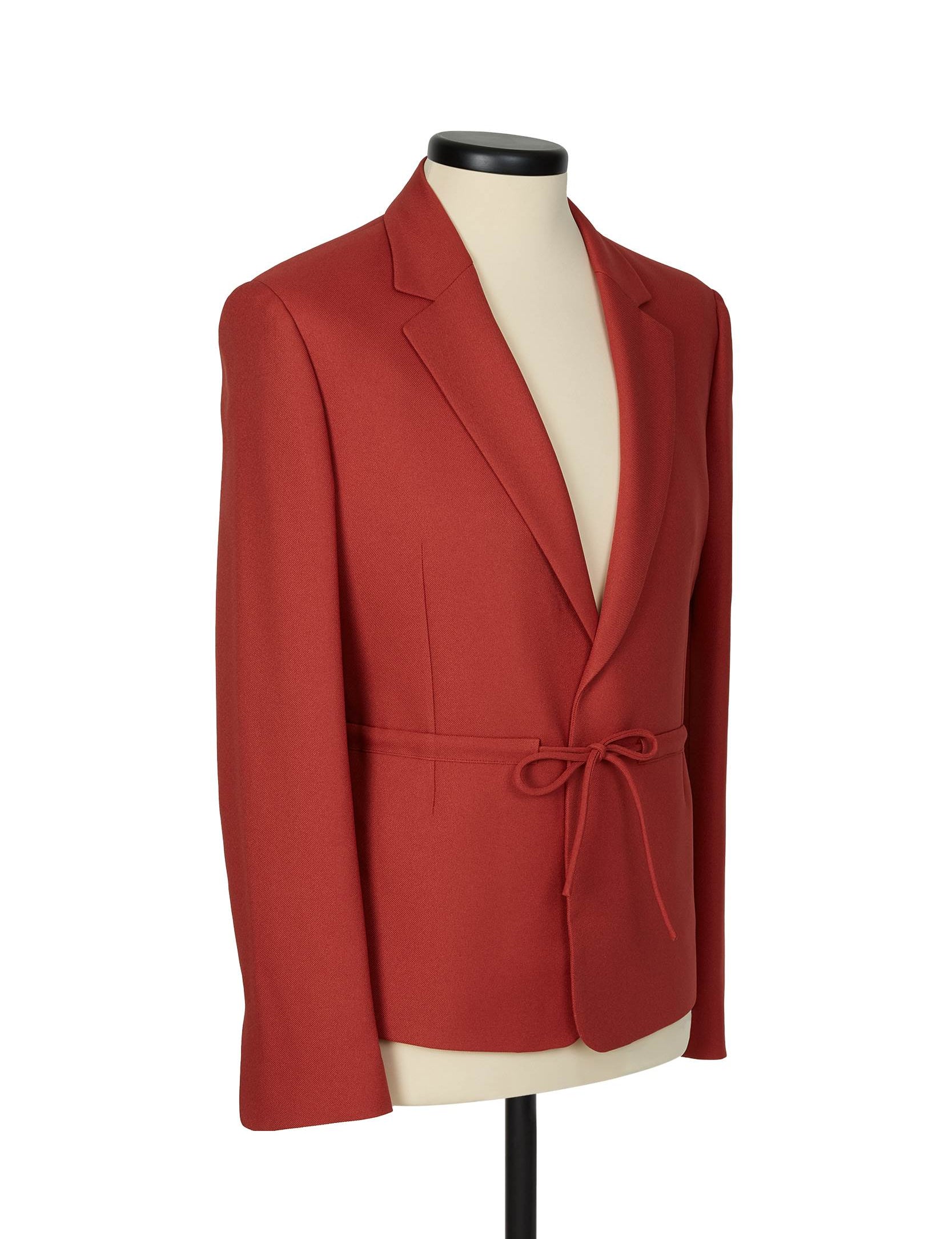 Rust gabardine micro blazer by Random Identities, slim fit with notch lapel and coulisse detail