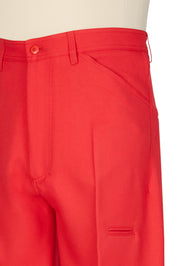 High-Rise 5-Pocket Trousers - Red