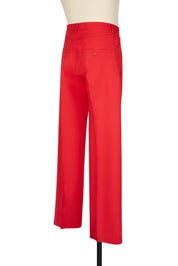 High waisted straight leg trousers in Red with clean side-free construction