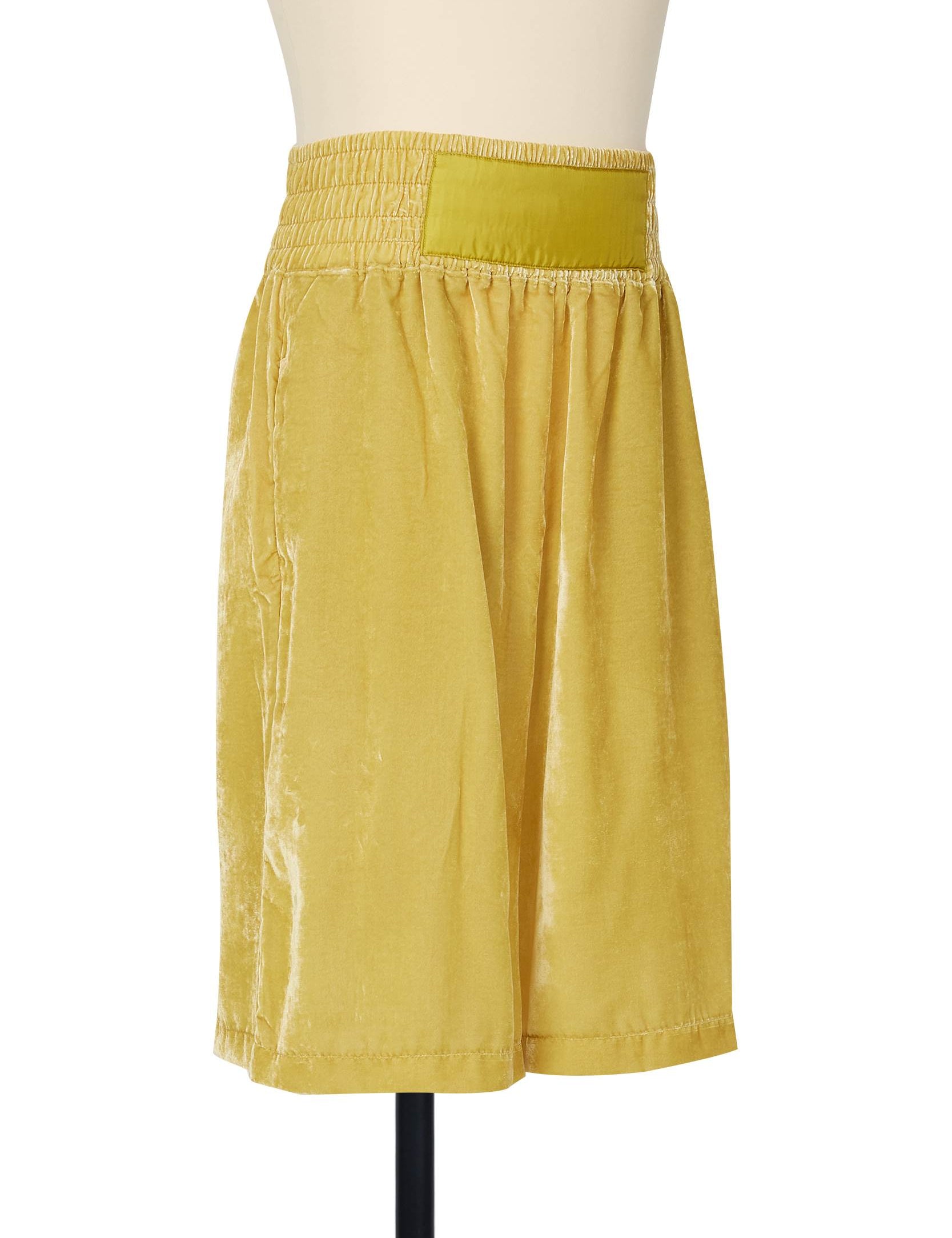 Golden Yellow velvet boxing short with side seam pockets