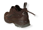 Brown Aurora sneaker with lace up and toggle laces on rubber sole