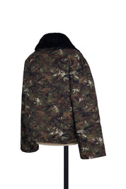 Random Identities aviator jacket in Camouflage. 100% nylon, regular fit with adjustable hem and cuffs