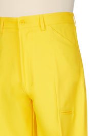 Pantaloni a 5 Tasche a Vita Alta - Giallo