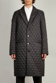 Random Identities Egg Shape Coat in Black with oversized fit and emphasized back volume