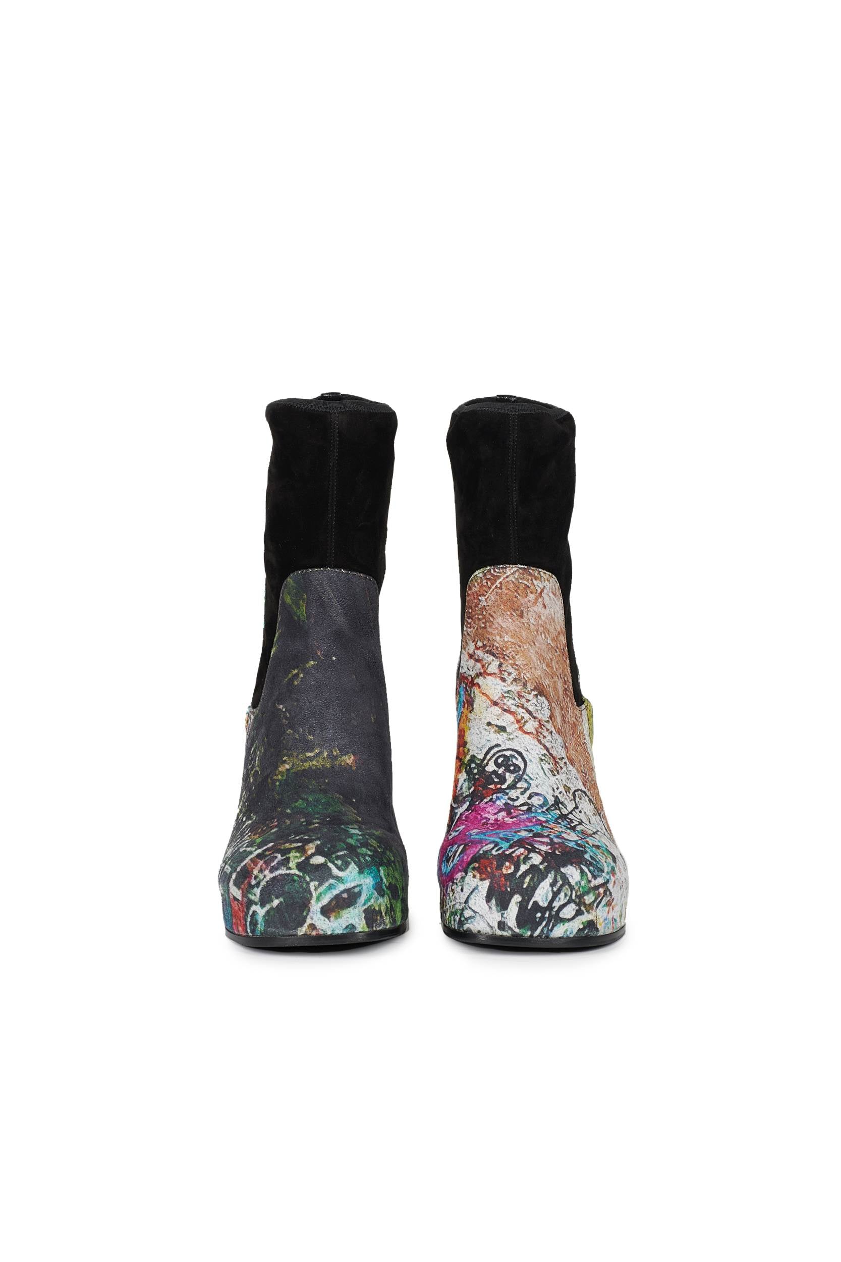 Graffiti Pattern platform ankle boot with 9 cm heel and 3 cm platform by Random Identities