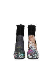 Graffiti Pattern platform ankle boot with 9 cm heel and 3 cm platform by Random Identities