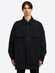 Sweatshirt Over Shirt - Black