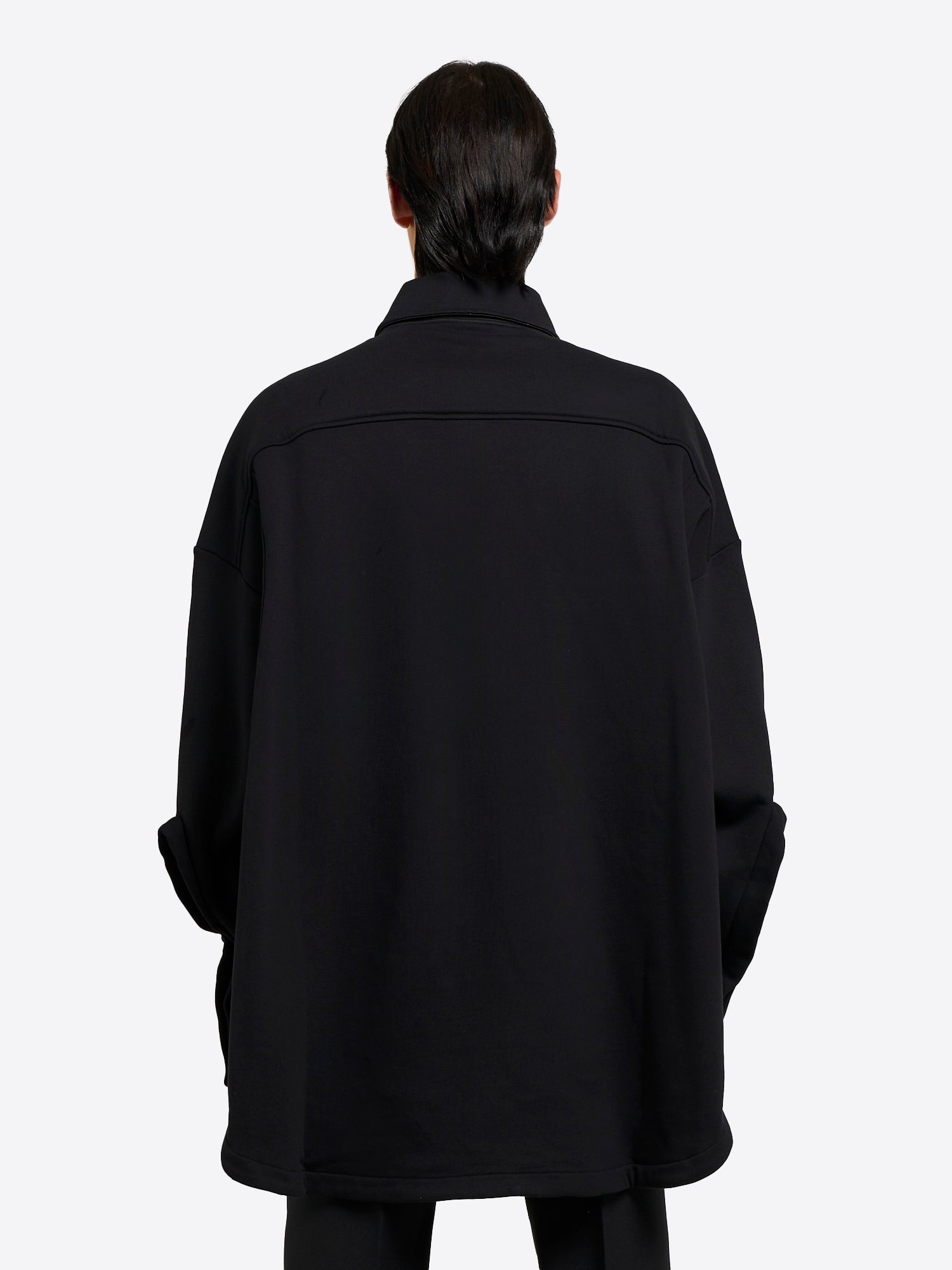 Sweatshirt Over Shirt - Black