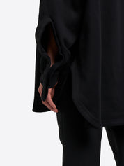 Sweatshirt Over Shirt - Black
