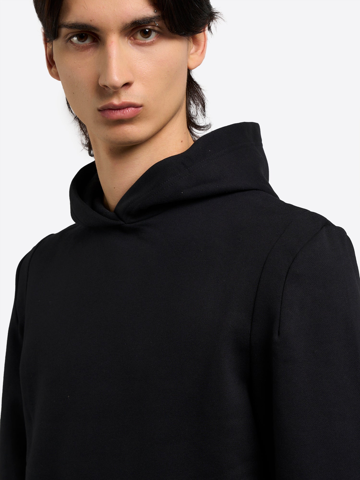 Constructed Shoulder Hoody - Black