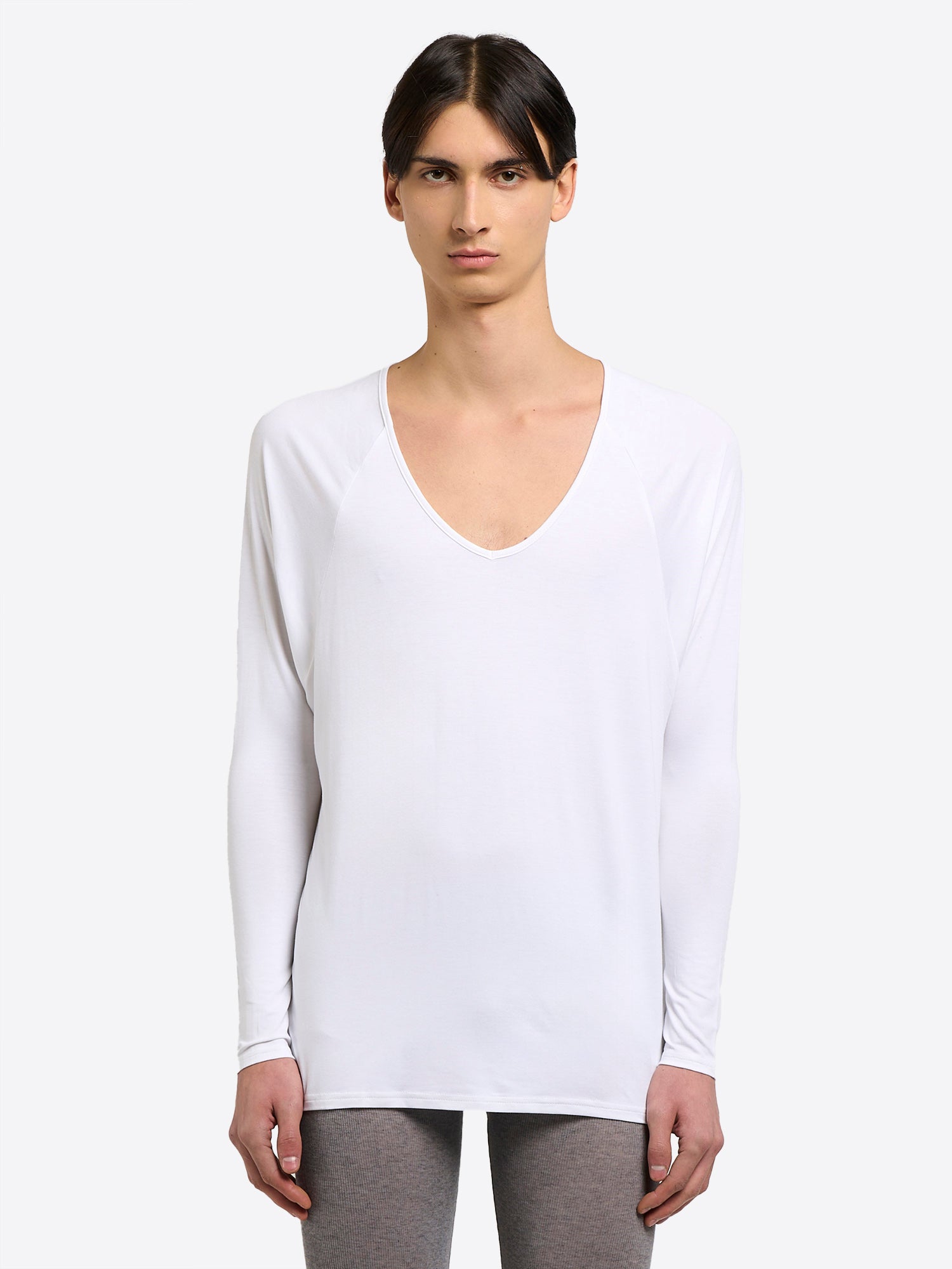 Drapey V-Neck - White