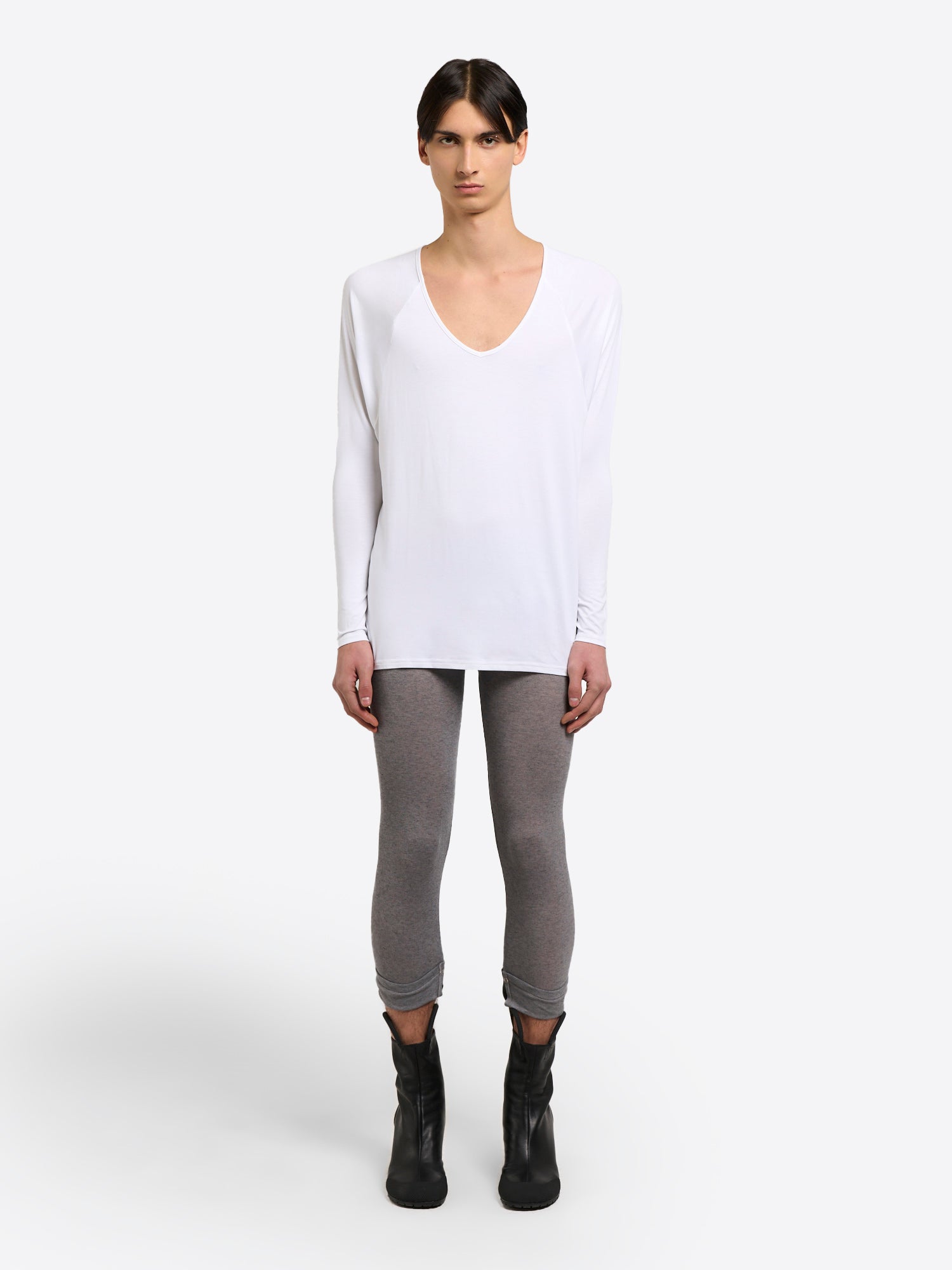 Drapey V-Neck - White