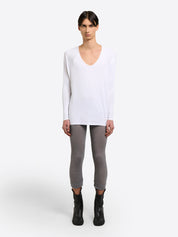 Drapey V-Neck - White
