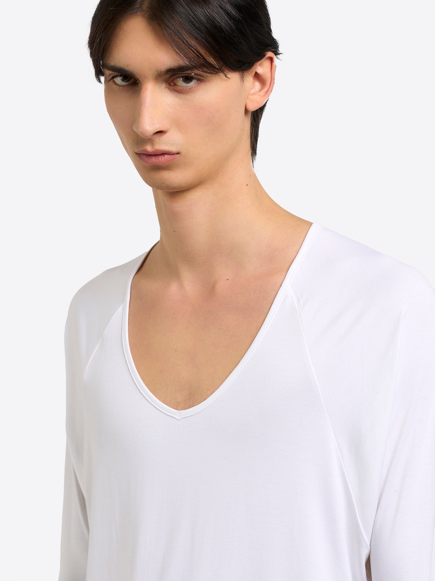 Drapey V-Neck - White