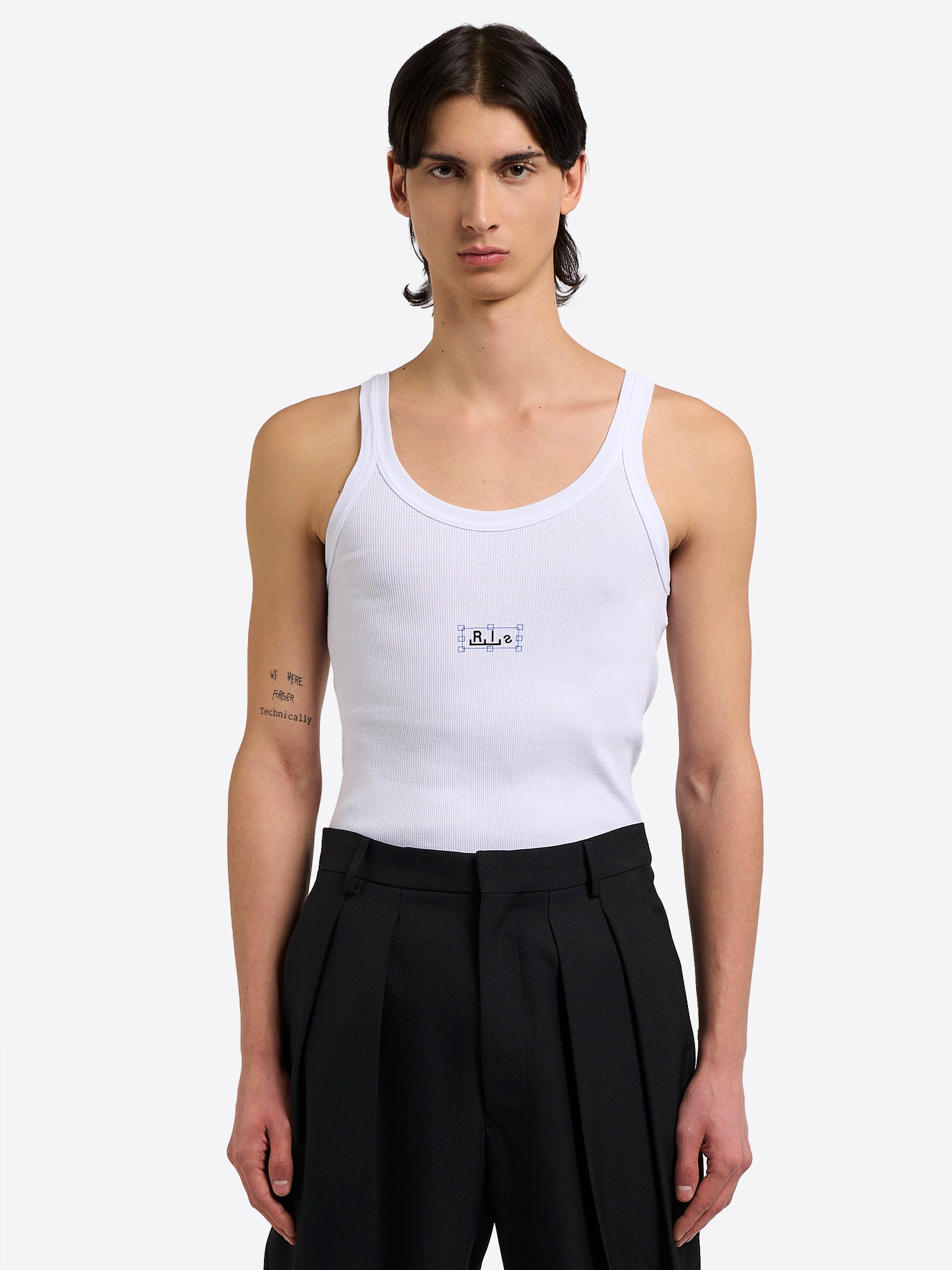 Logo Rib Tank top - White