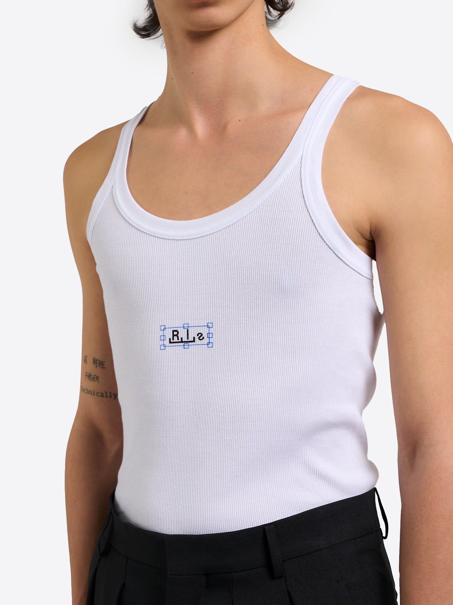 Logo Rib Tank top - White