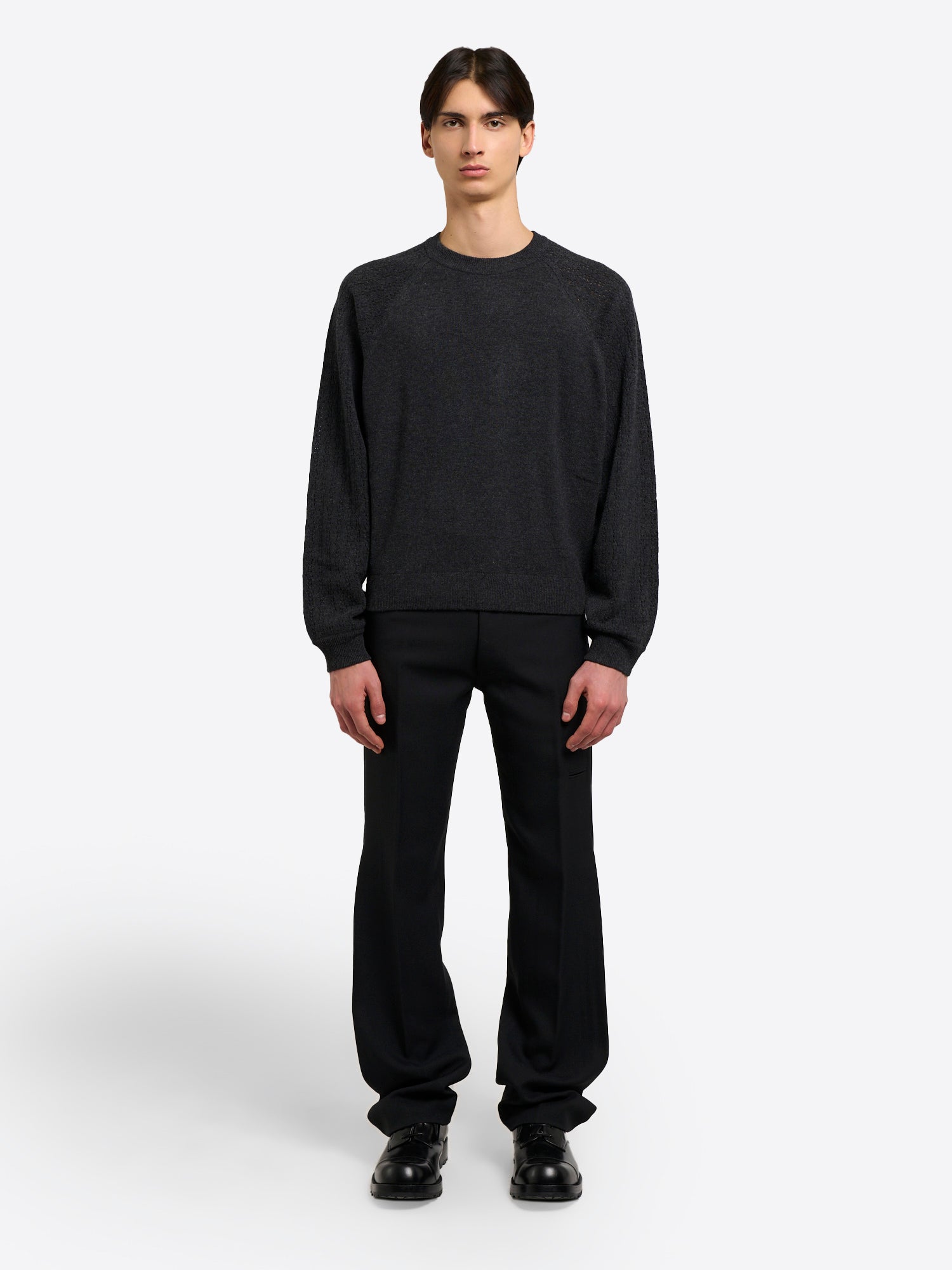 High Collar Crew Neck - Grey