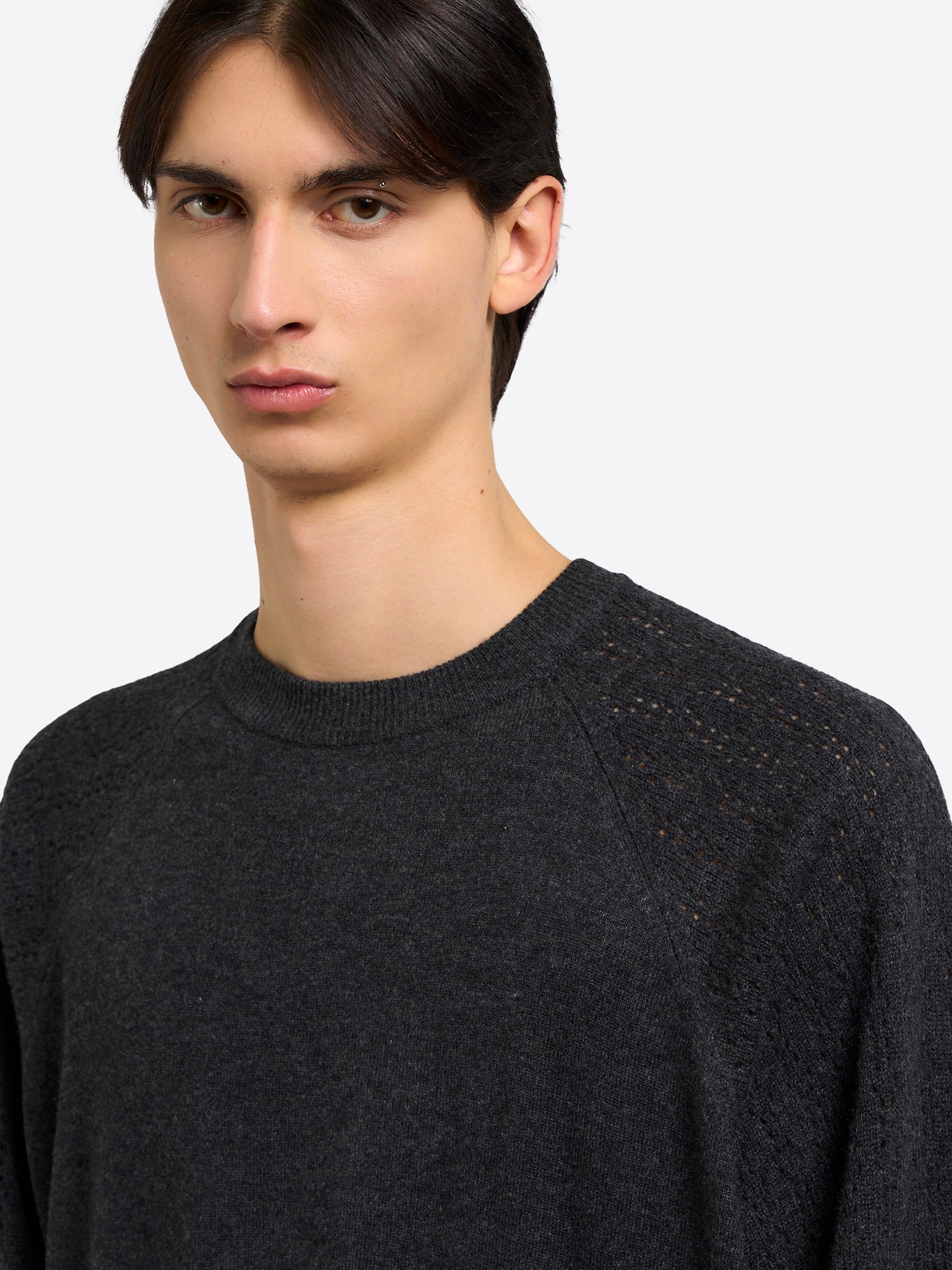 High Collar Crew Neck - Grey