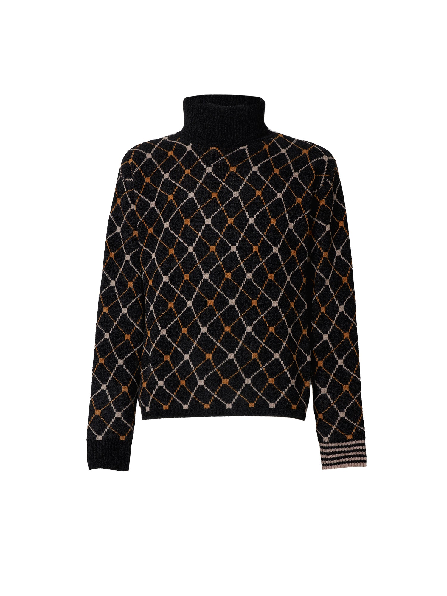 Jaquard Roll Neck - Black