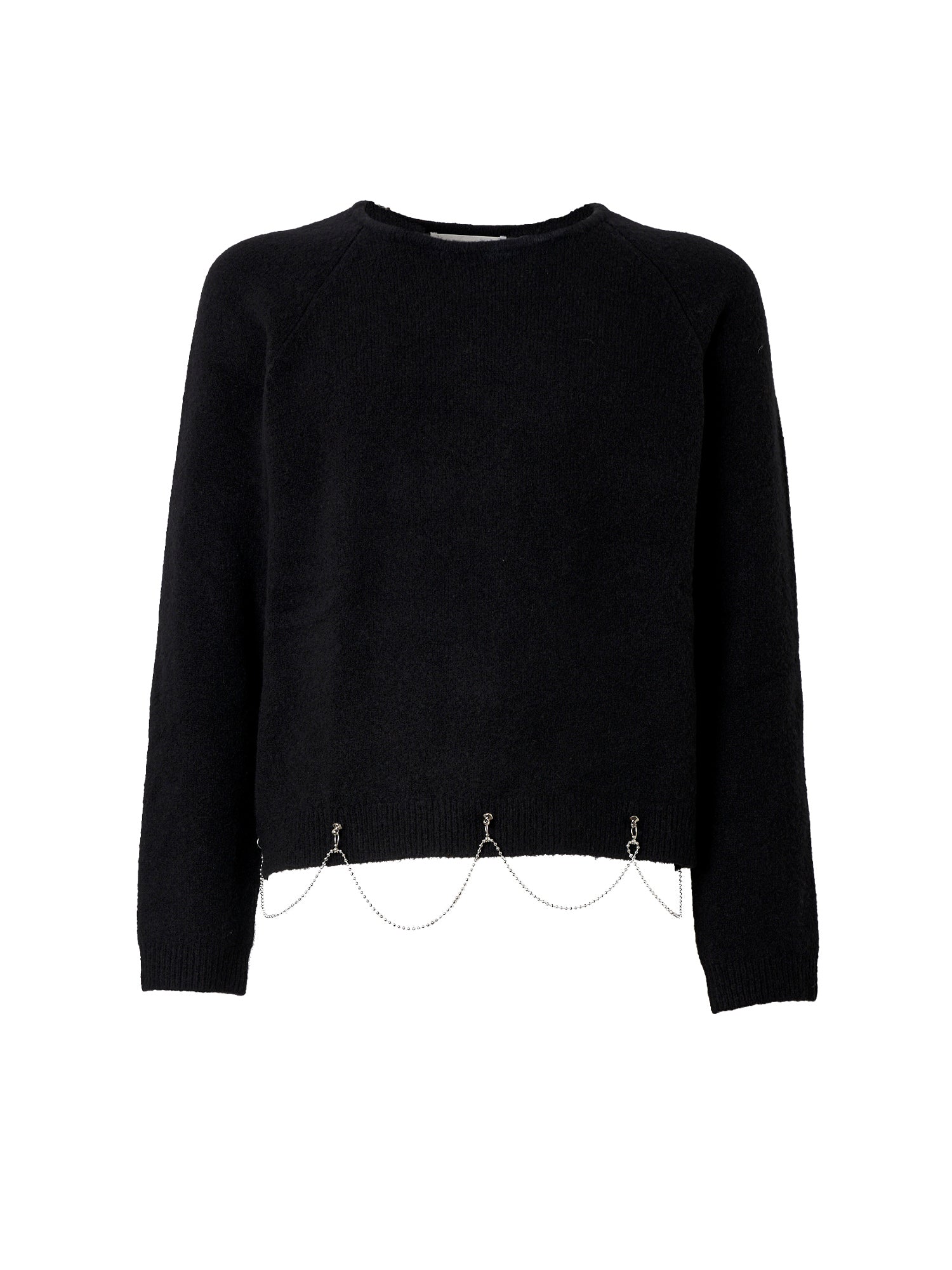 Crew Neck With Chain - Black