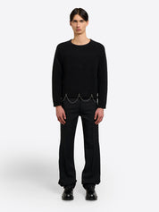 Crew Neck With Chain - Black