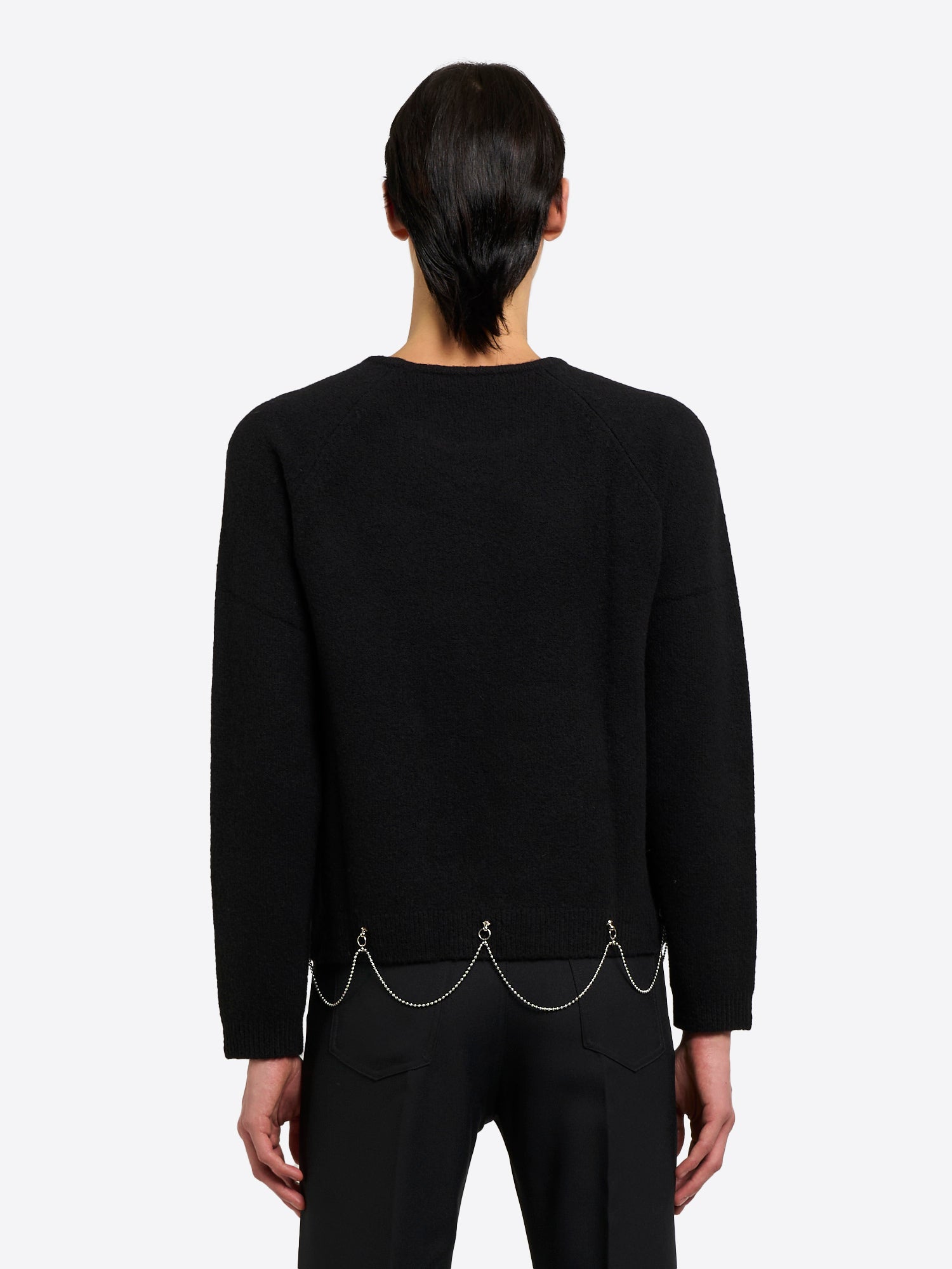 Crew Neck With Chain - Black