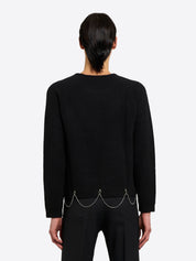 Crew Neck With Chain - Black