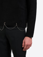 Crew Neck With Chain - Black