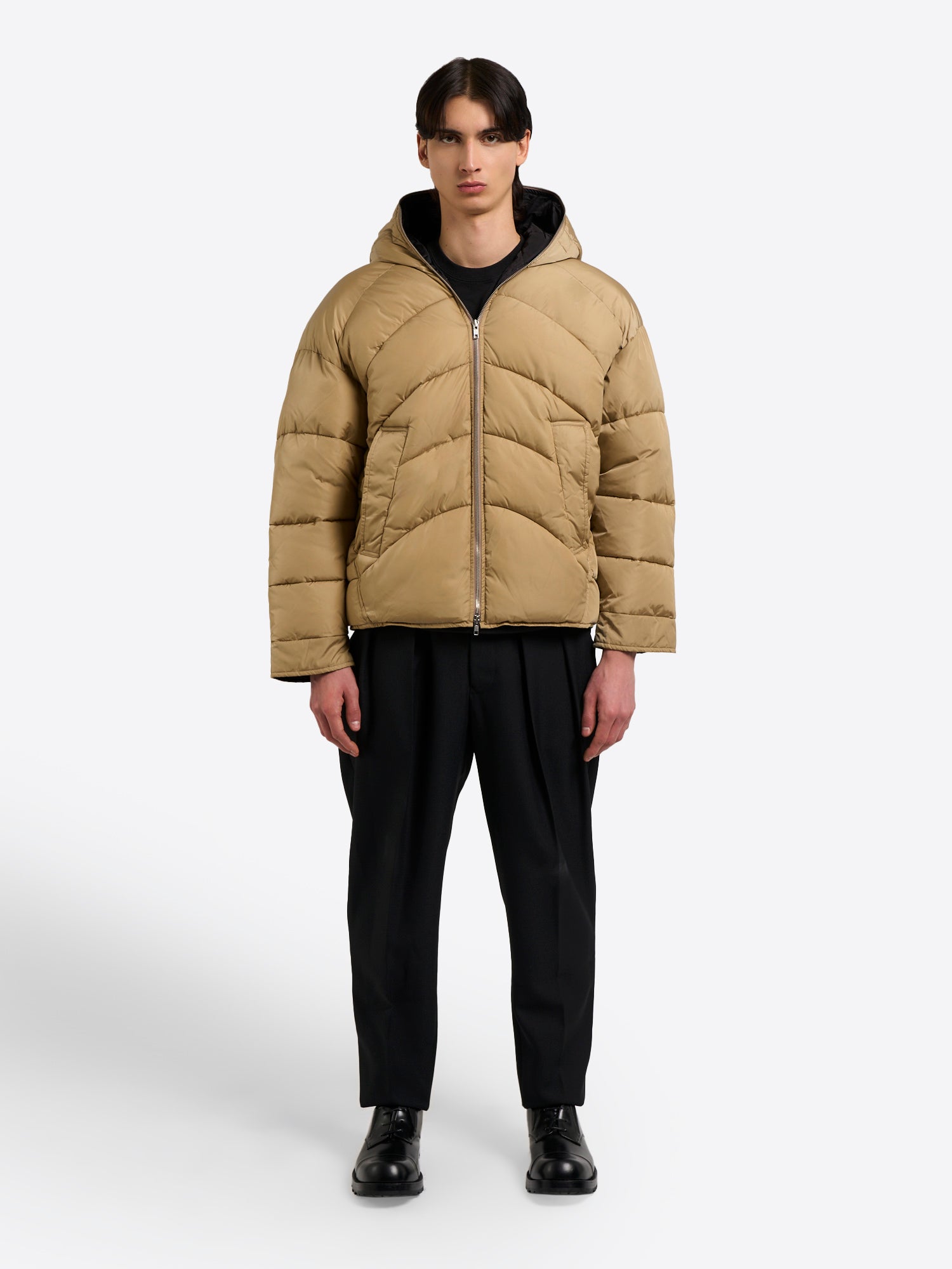 Random Identities | Duvet Puffer Jacket in Beige