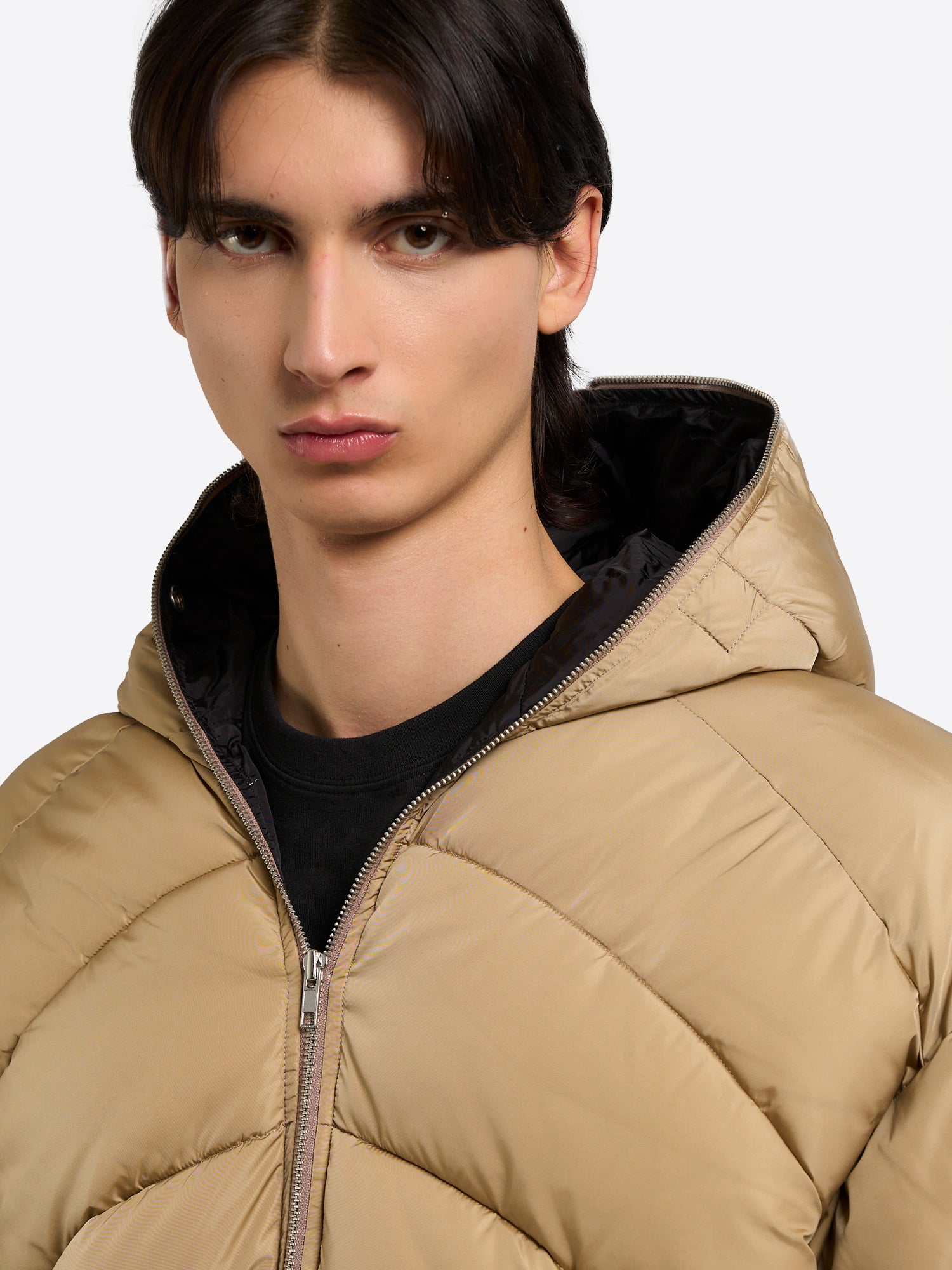 Random Identities | Duvet Puffer Jacket in Beige