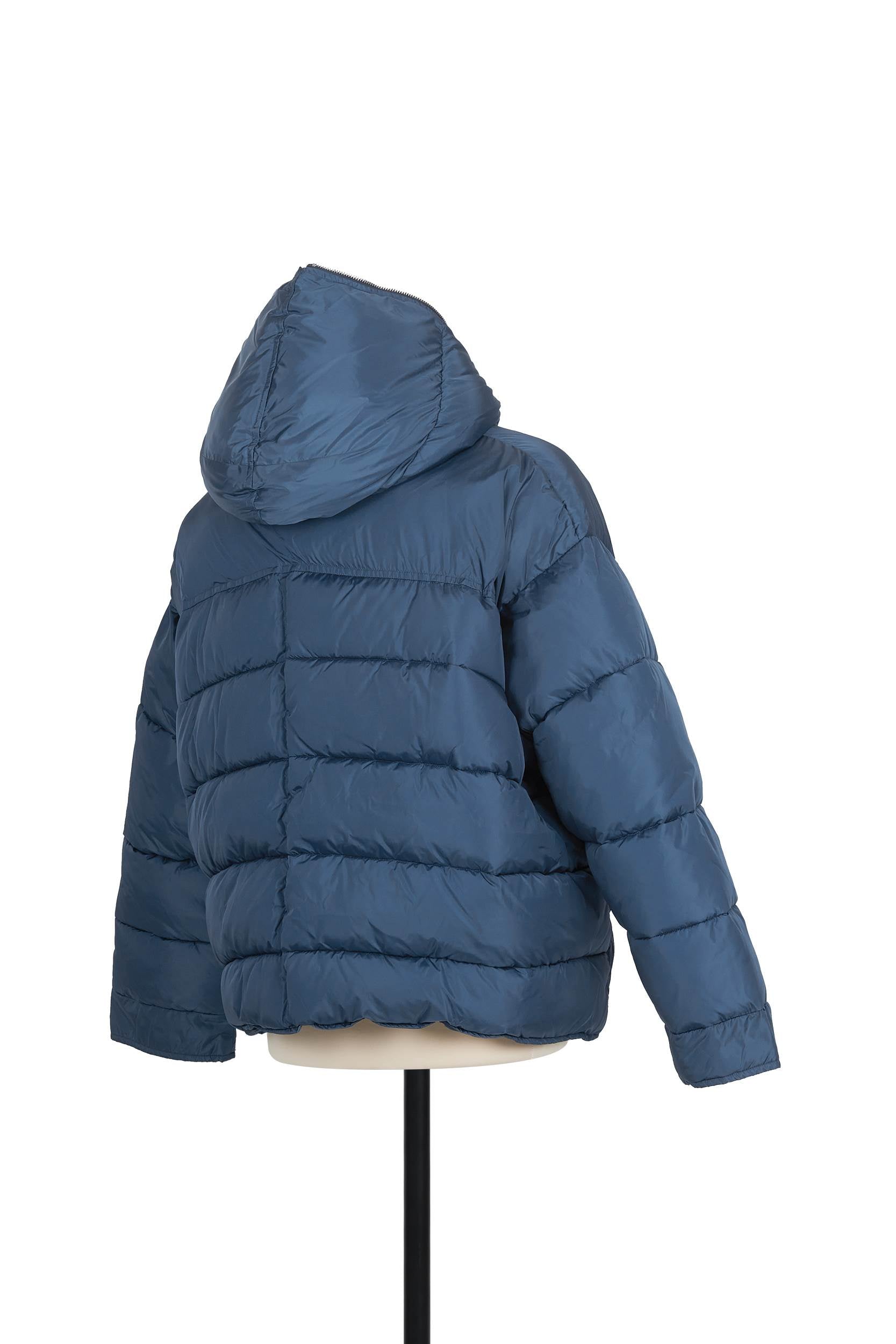 Random Identities AVIO puffer jacket, diagonal quilting, S&M front zip, relaxed fit