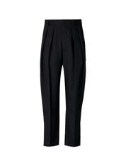 Pleated Tapered Trouser - Black