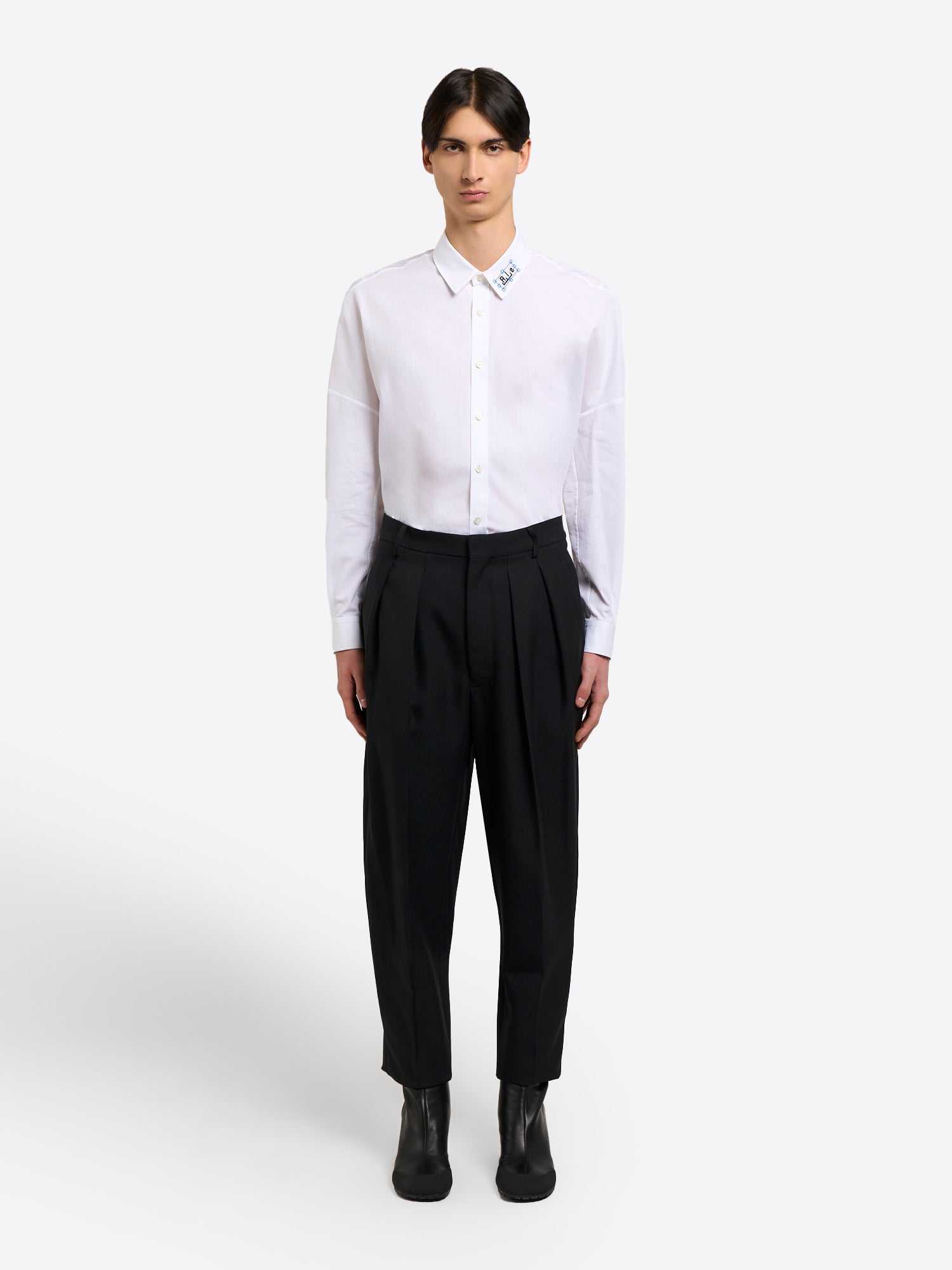 Pleated Tapered Trouser - Black