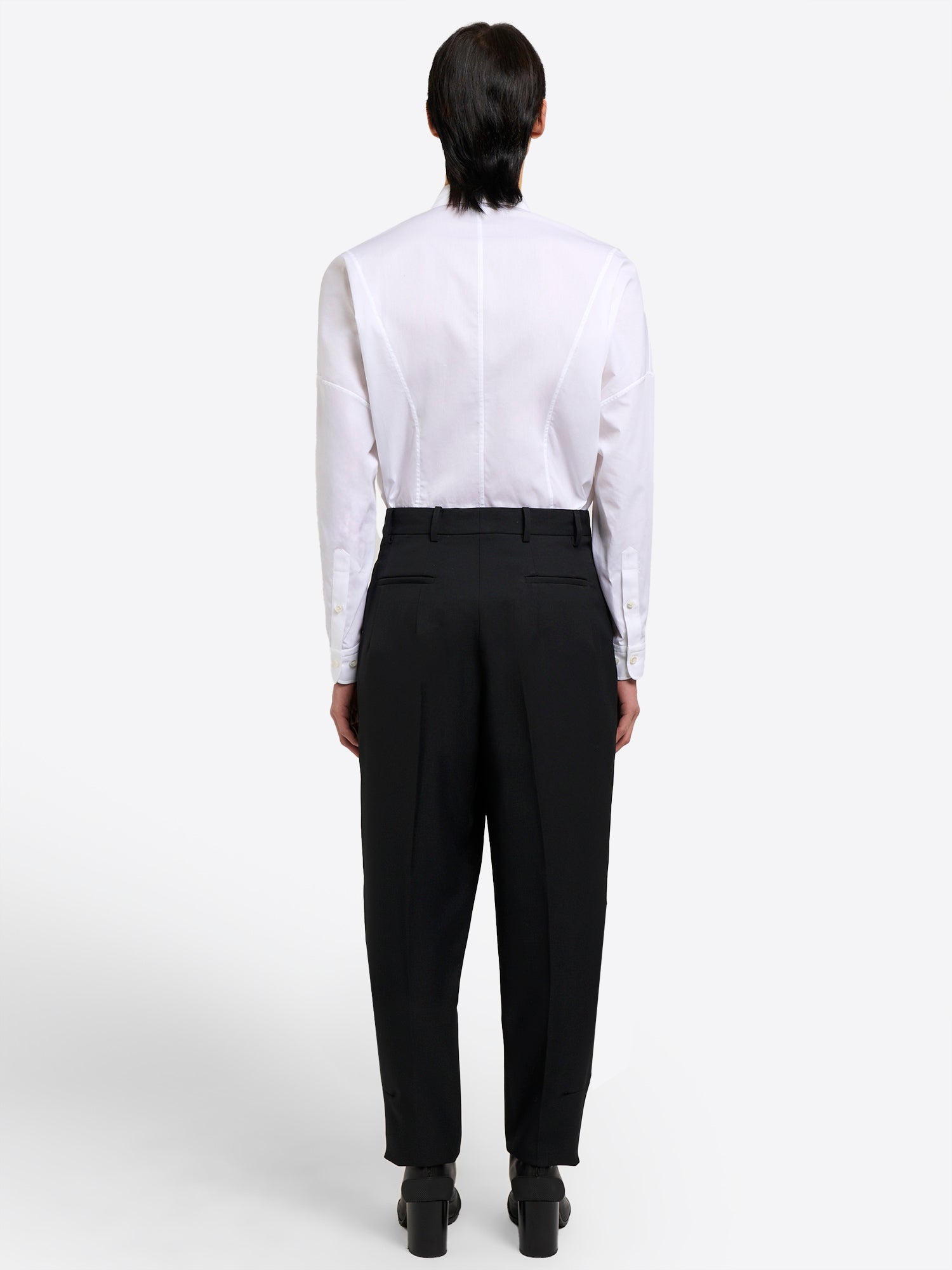 Pleated Tapered Trouser - Black