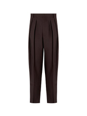 Pleated Tapered Trouser - Mid Brown