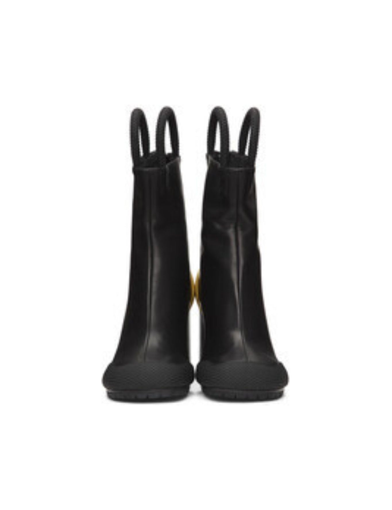 Yellow Worker Boots by Random Identities. leather ankle boot with rubber toe cap