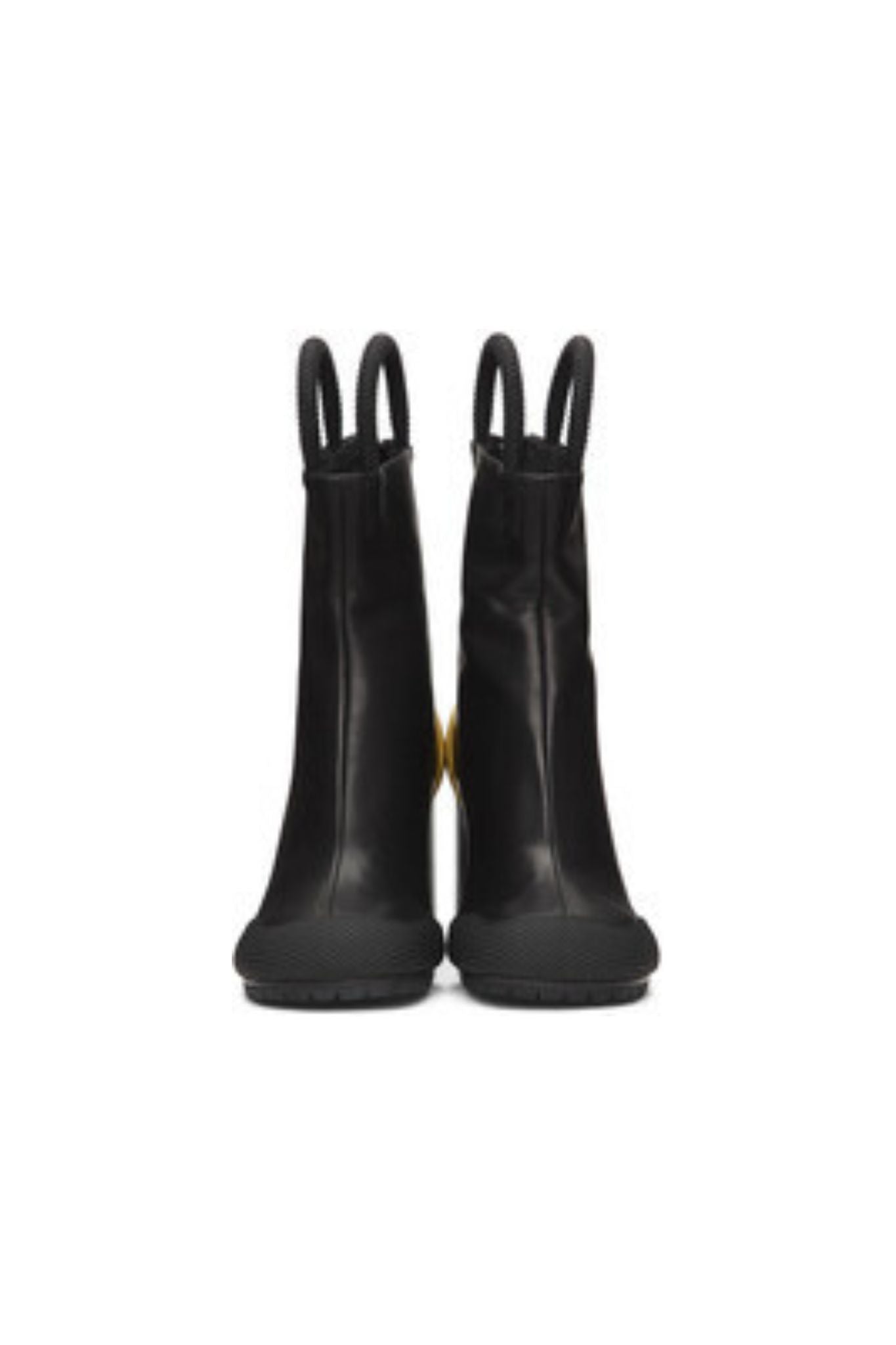 Yellow Worker Boots by Random Identities. leather ankle boot with rubber toe cap