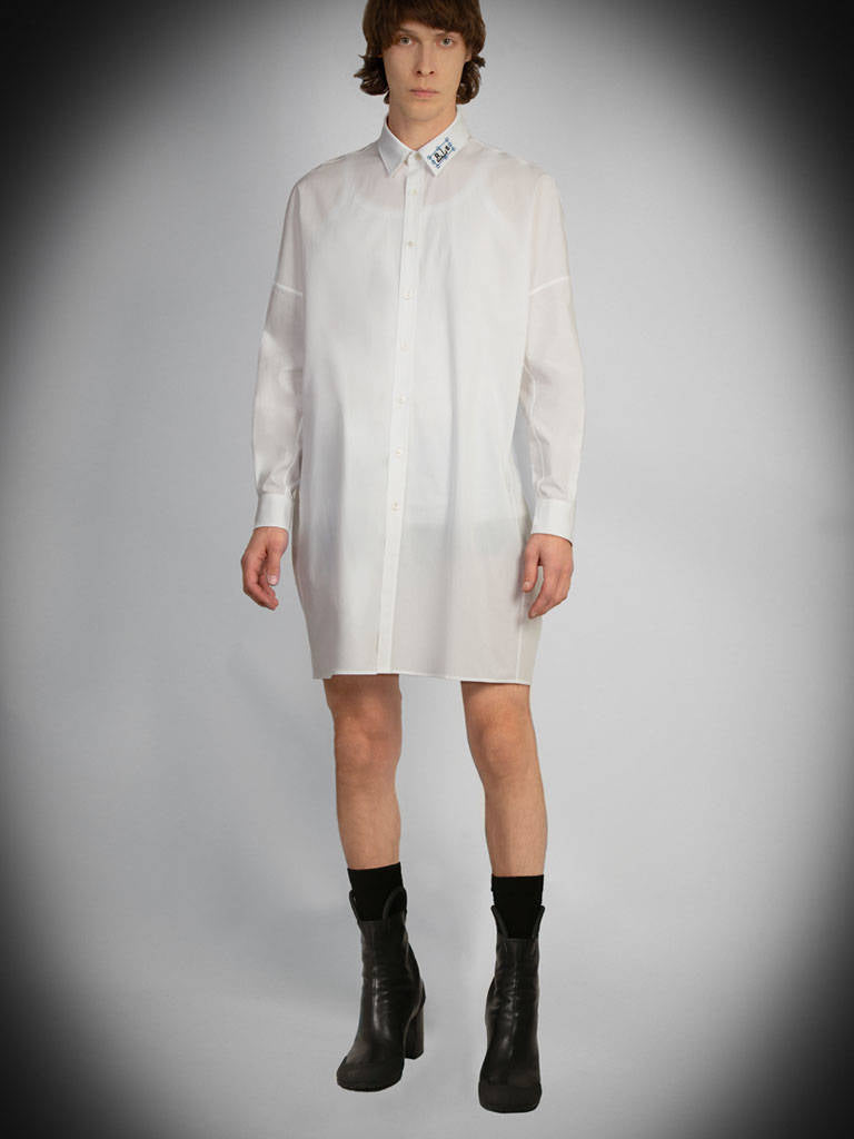 Camicia/Abito a Maniche Lunghe - Bianco