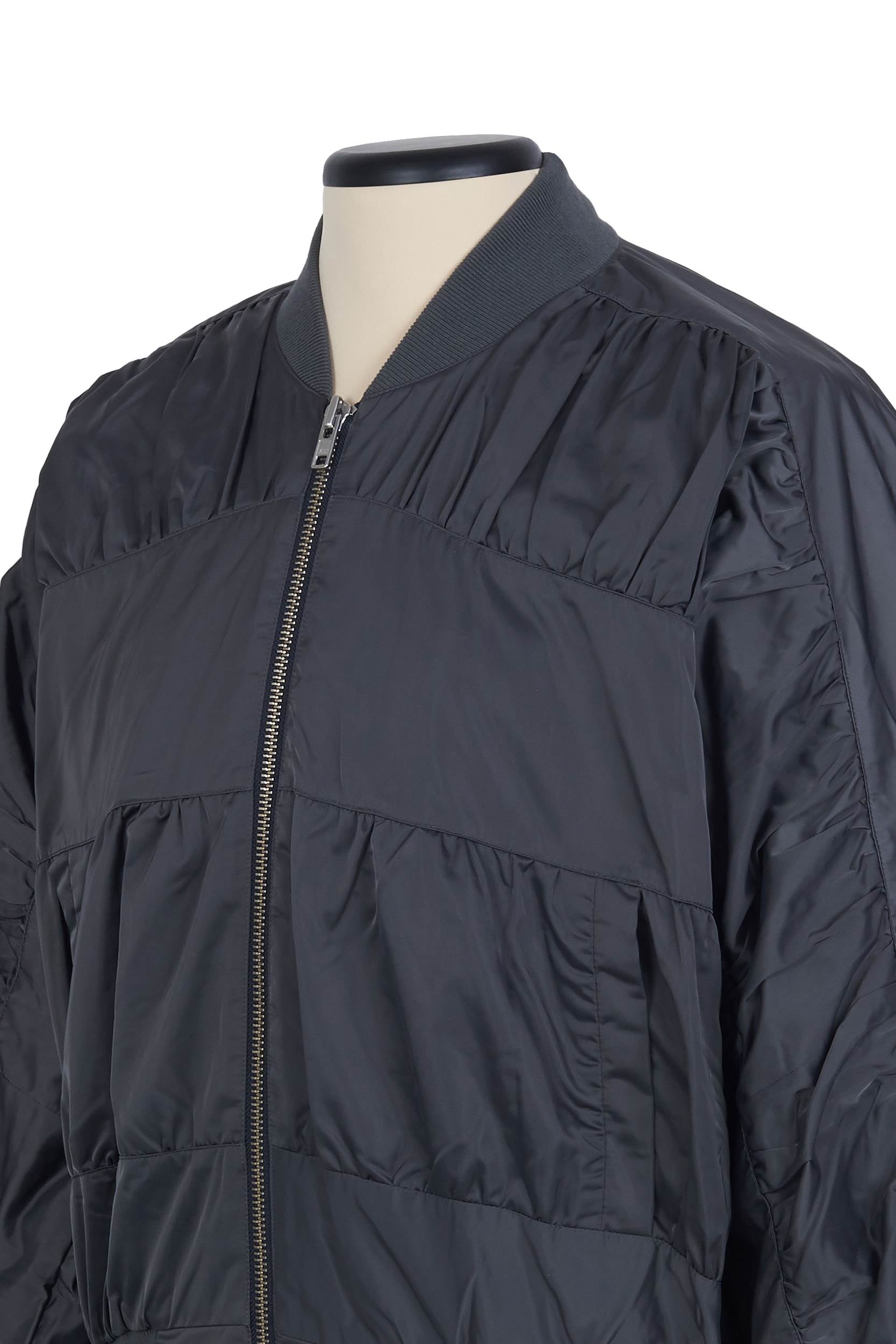 褶皱飞行员夹克 - 灰色